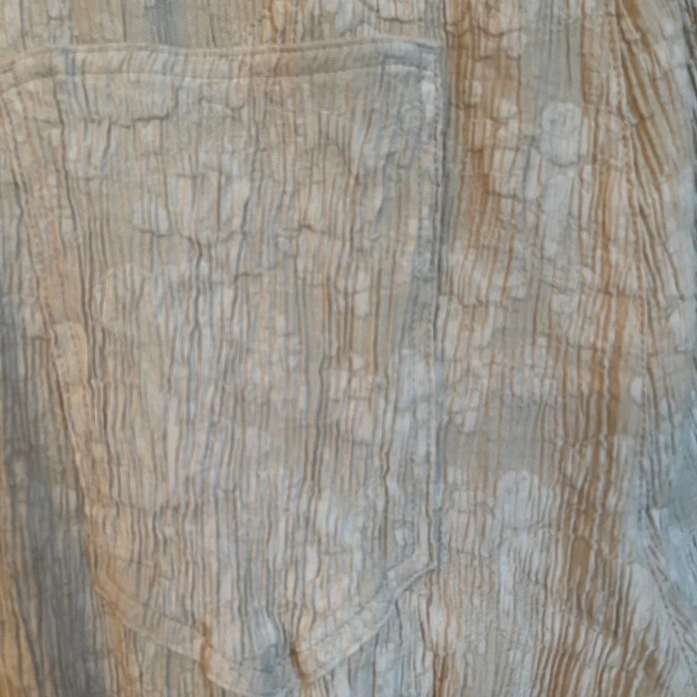 ZARA Textured Taupe Ankle Pants Women’s L Crinkle Fabric‎ Modern Spring